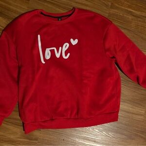 SHEIN Vibrant Red Curve Sweatshirt